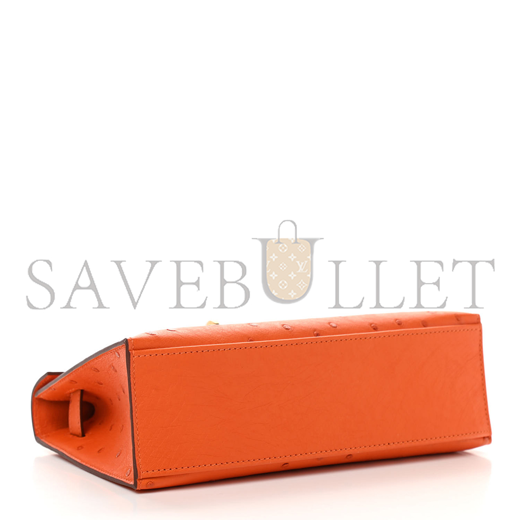 H**mes master ostrich kelly pochette tangerine (22*14*7cm)